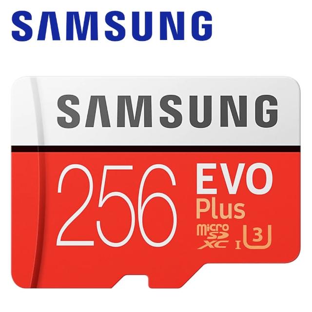【SAMSUNG 三星】256GB 100MB/s EVO Plus microSDXC TF UHS-I U3 記憶卡