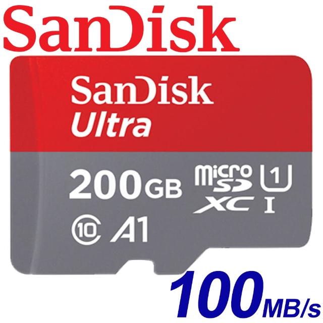 【SanDisk 晟碟】200GB 100MB/s Ultra microSDXC TF U1 A1 記憶卡(平輸)