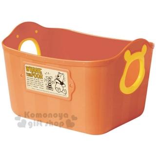 【小禮堂】迪士尼 小熊維尼 日製軟式收納盒《L.橘》2.5L