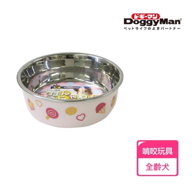 【Doggy Man】犬用冰淇淋彩繪橡膠止滑碗-粉紅色 Mini(寵物用品)