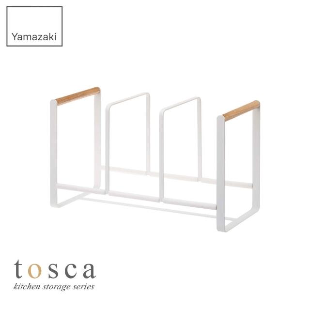 【YAMAZAKI】tosca3格盤架L(收納架/碗盤架/碗盤瀝水架/廚房置物架) 