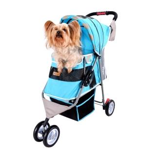 【IBIYAYA 依比呀呀】FS1101S 繽紛午茶寵物三輪車-慕斯藍(加贈 寵物按摩除毛手套)