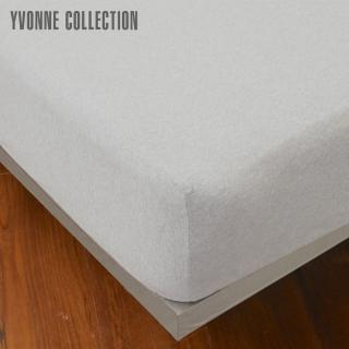 【Yvonne Collection】加大素面純棉床包(淺灰)