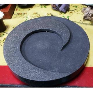 【原藝坊】太極茶盤-整塊烏金石(直徑30cm)