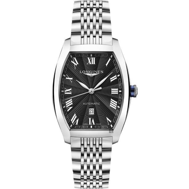 【LONGINES 浪琴】Evidenza 典藏系列機械錶-黑x銀/30.5mm(L23424516)