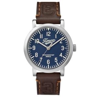 【TIMEX】天美時復刻University系列學院風手錶(藍/咖啡 TXT2P96600)
