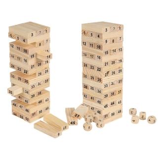 【Jigsaw】益智桌遊疊疊樂原木色積木-48pcs(桌遊/親子活動/聚會party)