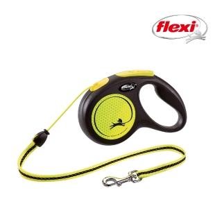 【FLEXI 飛萊希】炫光系列-索狀伸縮牽繩 M(反光面板 夜間安全)