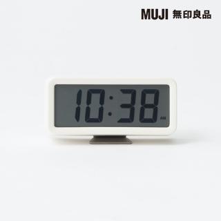 【MUJI 無印良品】數位時鐘/小/附鬧鐘功能/白色