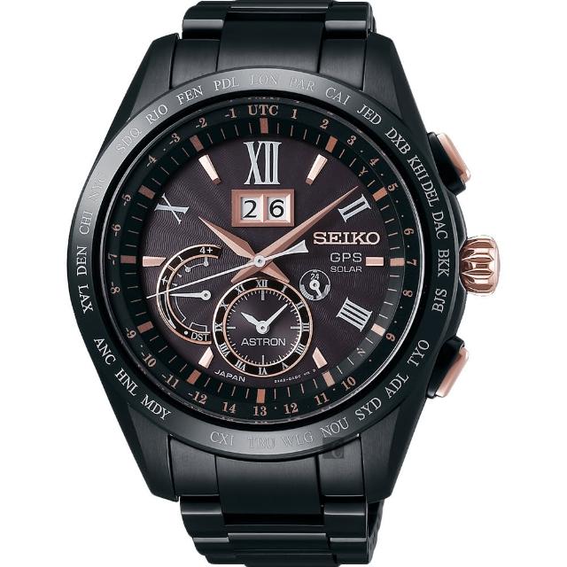 【SEIKO 精工】Astron GPS 大視窗太陽能鈦金屬衛星手錶(8X42-0AB0K SSE141J1)