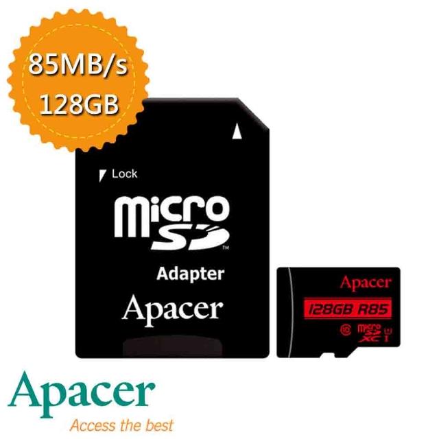 【Apacer 宇瞻】128GB MicroSDXC UHS-I C10 記憶卡-速達(85MB/s 傳輸)