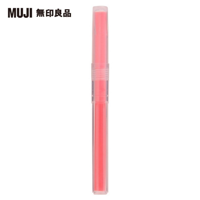 【MUJI 無印良品】PP按壓螢光筆芯/粉紅