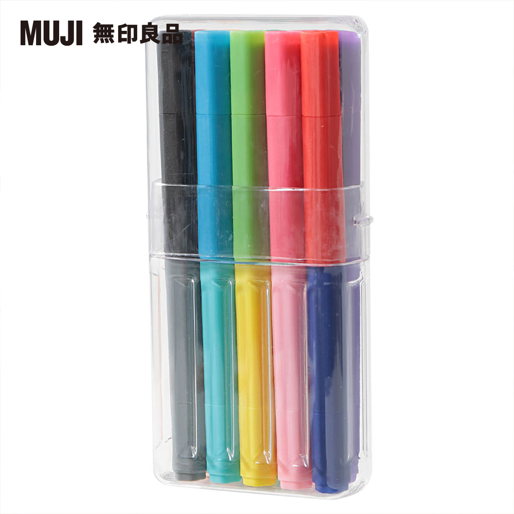 Muji 無印良品 六角雙頭雙色水性筆組 10入 色 Momo購物網