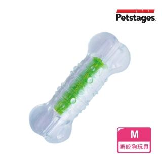 【Petstages】綠咖咖果凍骨-M(潔牙 耐咬 寶特瓶聲響 狗玩具)