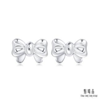 【點睛品】Ear Play 蝴蝶結 耳針式鉑金耳環