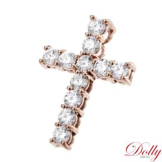 【DOLLY】天然鑽石 0.50克拉 十字架14K金鑽石項鍊