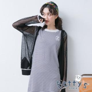 【betty’s 貝蒂思】連帽縷空針織罩衫(黑色)