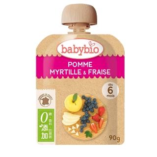 【法國BABYBIO】生機蘋果藍莓草莓纖果泥(90g)