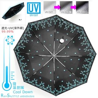 【RainSky】凡爾賽雙絲印-104cm輕量晴雨傘_抗UV防曬手開傘(共六色)