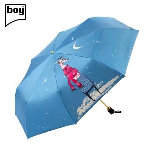 【boy】三折超輕黑膠防曬防潑水晴雨傘（暖冬）(防曬傘 晴雨傘 遮陽傘 暖冬)