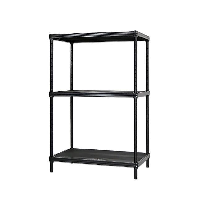 【居家cheaper】菱形網三層架-35X60X90CM(鬃耀黑 高荷重 整組荷重450公斤)