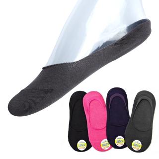 【本之豐】抗菌消臭萊卡纖維精梳棉細針素色淺口兒童船襪/隱形襪-12雙(MIT 黑色、深灰色、深紫色、桃色)