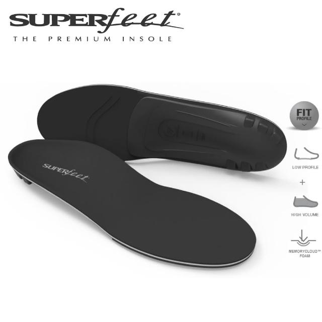 【SUPERfeet】健康慢跑登山健行多用途足弓鞋墊(黑色)