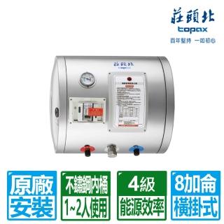 【莊頭北】全國安裝8加侖橫掛式不鏽鋼儲熱式電熱水器(TE-1080W)