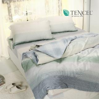 【絲薇諾】60支100%天絲  條紋 四件式兩用被床包組 十勝川(加大)