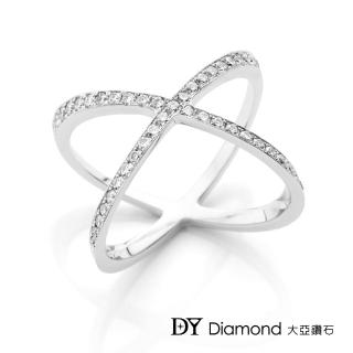 【DY Diamond 大亞鑽石】18K金 0.42克拉 D/VS1 時尚設計鑽石線戒