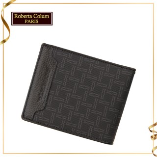 【Roberta Colum】諾貝達專櫃皮夾 牛皮配乳膠短夾 短版皮夾(28904-黑色)