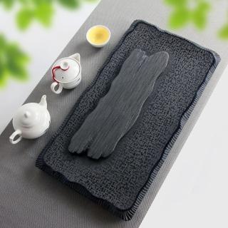 【生活禪】玄武岩石雕茶盤-財聚綠洲 B21-019(47x25x4cm)