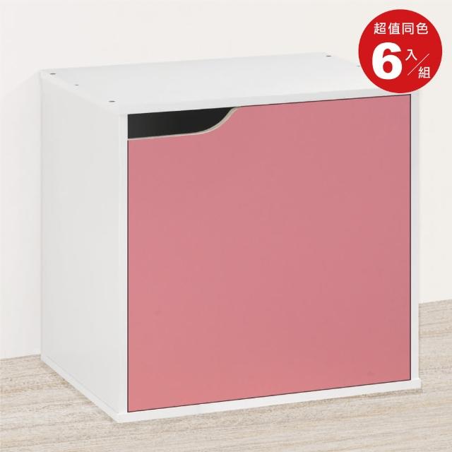 【HOPMA】單門二層櫃〈6入〉台灣製造 收納雙格櫃 儲藏空櫃 置物書櫃(白/藍預購-預計8/25出貨)