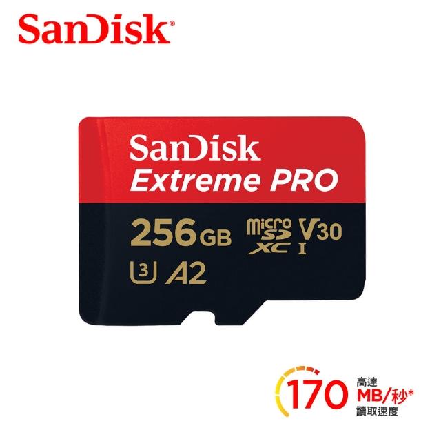 【SanDisk 晟碟】ExtremePRO microSDXC UHS-I V30 A2 256GB 記憶卡(公司貨)