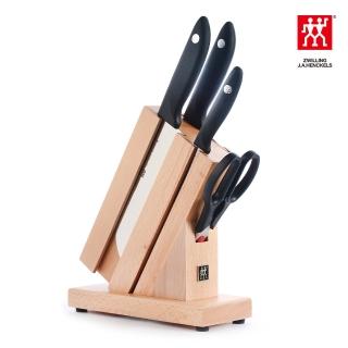 【ZWILLING 德國雙人】TWIN Point S 五件式櫸木刀座組