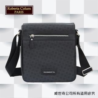 【Roberta Colum】諾貝達百貨專櫃 男仕側背包 直立翻蓋(8905黑色)