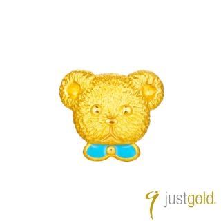 【Just Gold 鎮金店】英式小熊系列-黃金單耳耳環-王子
