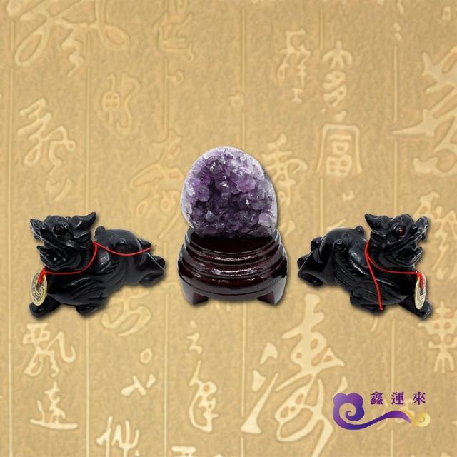 鑫運來 避煞納福招財貔貅組 贈紫晶鎮開運旺福鎮宅最佳組合 Momo購物網