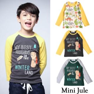 【Mini Jule】男童 上衣 滿版恐龍/旅行松鼠印花長袖上衣(共3款)