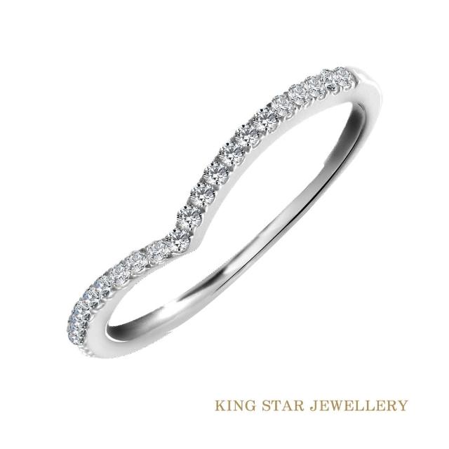 【King Star】簡約鑽石18白K金線戒(時尚配戴款)
