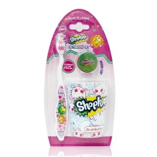 【美國熱銷卡通 Shopkin】牙刷漱口杯組(軟毛/適5歲以上)