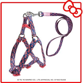 【HELLO KITTY】寵物胸背+牽繩 S號(蝴蝶結款 藍/灰/粉)