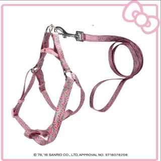 【HELLO KITTY】寵物胸背+牽繩 M號(蝴蝶結款 藍/灰/粉)