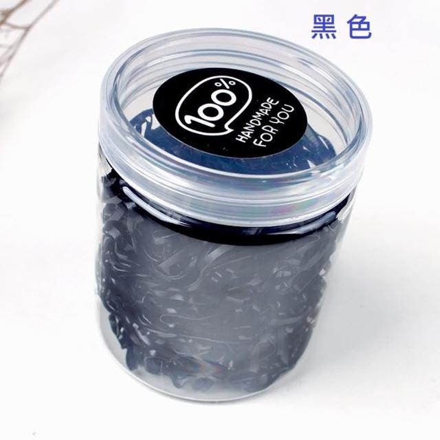 【Emi 艾迷】糖果色系髮圈500入 罐裝 彈性 橡皮筋(約500入 成人 兒童皆可用)
