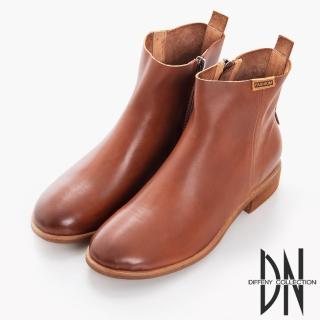 【DN】簡約百搭 率性擦色2WAY牛皮短靴(咖)