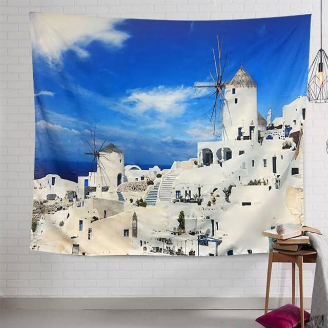 【QIDINA】渡假療癒風掛布/桌巾/野餐墊 150x130(掛布 掛畫 餐墊 房間佈置 沙灘巾 餐桌巾 客廳佈置)