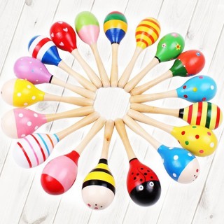 【美佳音樂】打擊樂器 木製/彩繪 沙鈴/沙槌-20公分(1入)