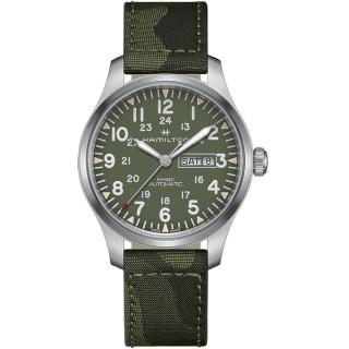 【HAMILTON 漢米爾頓】卡其野戰系列迷彩時尚腕錶(H70535061)