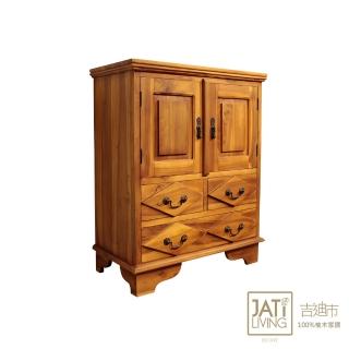 【吉迪市柚木家具】柚木雙層多抽式腰櫃/收納櫃(UNCC-06 收藏 省空間 層架 書架)