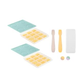 【2angels】矽膠副食品製冰盒15ml  2件+餵食湯匙(副食品分裝盒 冰磚塊盒 寶寶餐具)